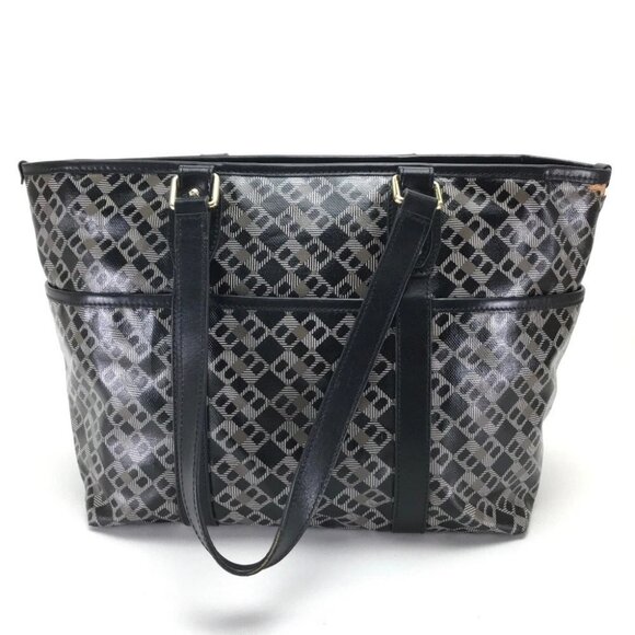 BALLY Logo print Shoulder Bag Tote Bag Black PVC - Picture 3 of 14